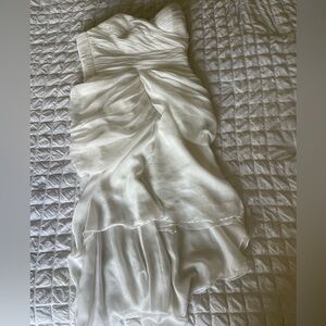 Cinderella Divine White Strapless Midi chiffon Dress